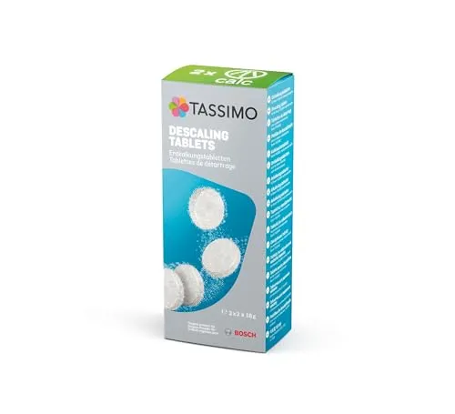 Bosch Entkalkungstabletten TCZ6004, entfernt Kalkablagerungen, schützt vor Korrosion, passend für alle Tassimo Kapselmaschinen