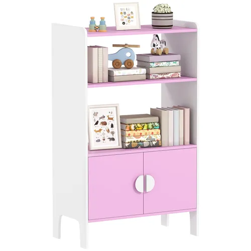 AIYAPLAY Aufbewahrungsregal Kinderregal mit 2 offenen Ablagen - Praktisches Kinderzimmerregal mit 2 offenen Ablagen und 2 Schränken für optimalen Stauraum. Ideal für Kinder von 3-8 Jahren, robust und mit Kippschutz für Sicherheit.