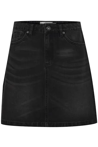 ICHI IHAVENY Damen Jeansrock - A-Linie mit Taschen, Größe 40, Washed Black - Damen Röcke - Eleganter A-Linien Jeansrock aus nachhaltiger Baumwolle, weich und bequem, perfekt für unzählige Kombinationsmöglichkeiten.