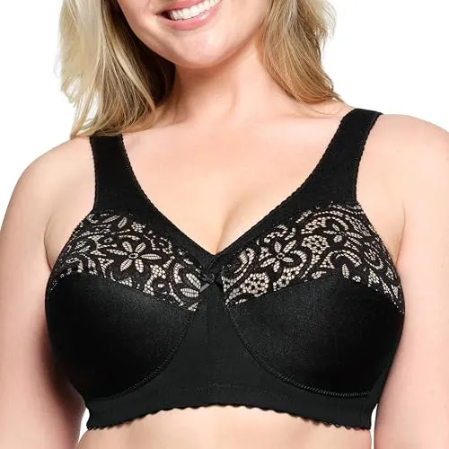 Glamorise MagicLift Baumwoll-Stütz-BH ohne Bügel Nr. 1001 - Klassische BHs für Damen mit MAGICLIFT-TECHNOLOGIE für optimalen Halt ohne Bügel und superweicher Baumwolle für kühlen Komfort.