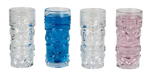 Geschenkestadl Tiki Cocktailglas Set - 4 Stück, 380ml - Cocktailgläser für tropisches Flair, 16,8 cm hoch, ideal für exotische Cocktails und kreative Mixgetränke. Perfekt für Bar und Zuhause!