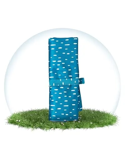 Hinzling Wickelunterlage für Unterwegs - Midnight Rain - Abwaschbare, Schadstofffreie, Nachhaltige und Moderne Unterlage - Must-Have Baby Reise Zubehör