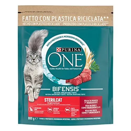 Purina ONE Bifensis Futter für Katzen, sterilisiert, für Erwachsene, Ochse und Weizen, 800 g