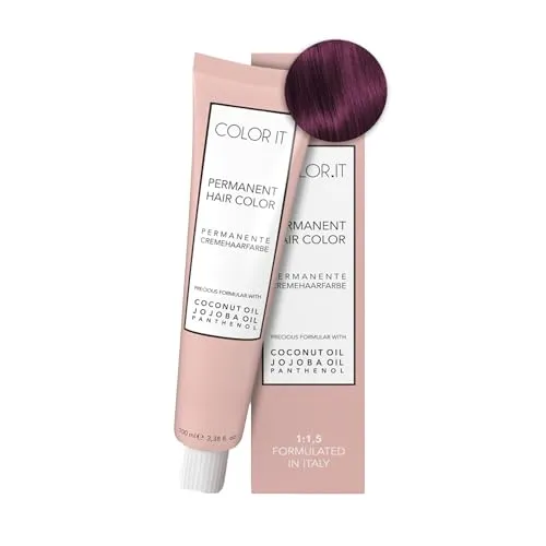 COLOR.IT by BM - Permanente Haarfarbe in Salonqualität, 100ml (6.56 Dunkelblond Mahagoni Rot, 1er Pack)