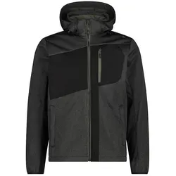 CMP Softshelljacke Grau Größe 52 Herren - Funktionsjacken mit ClimaProtect-Technologie - wasserdicht, atmungsaktiv und ideal für Outdoor-Aktivitäten. Abnehmbare Kapuze und elastische Ärmelabschlüsse für optimalen Komfort.