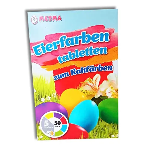 Eierfarbe zum Kaltfärben 5 Tabletten blau, gelb, grün, rot, lila Ostereierfarbe Färbefarbe