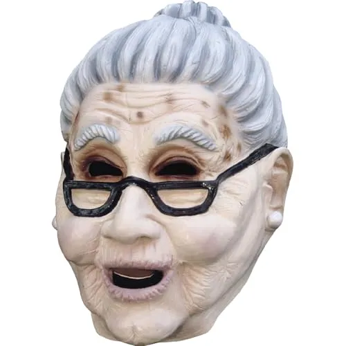 Ghoulish Productions Großmutter-Maske - Humorvolle Latexmaske für Halloween und Karneval, handbemalt und aus 100% biologisch abbaubarem Latex. Perfekt für lustige Kostümpartys!