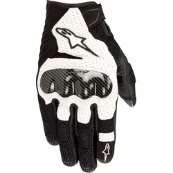 Alpinestars SMX-1 Air V2 Motorradhandschuhe - Schwarz/Weiß, XXL - Sommer Motorradhandschuhe aus hochwertigem Leder, ideal für optimale Belüftung und Komfort beim Fahren.