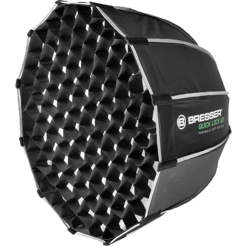 BRESSER Quick Lock 60 Deep Parabolic Softbox - Blitzgeräte – Professionelle Softbox mit Quick-Lock-System für schnellen Aufbau und gleichmäßiges, weiches Licht. Ideal für Porträt- und Produktfotografie.