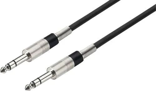 Monacor 0065690 Klinke Audio Verbindungskabel [1x Klinkenstecker 6.3mm (stereo) - 1x Klinkenstecker 6.3mm (stereo)] 3m Schwarz