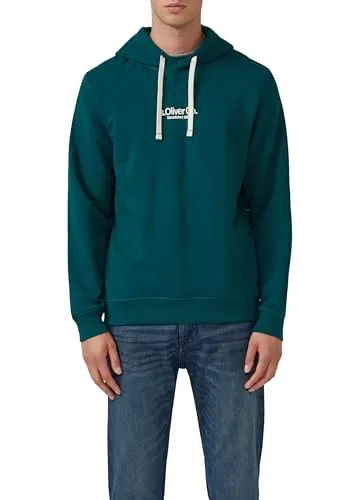 s.Oliver Herren Hoodie Gr. XL in Grün - Bequemer Herren-Hoodie von s.Oliver mit praktischer Kapuze und Kordelzug. Aus weicher Sweat-Qualität für höchsten Tragekomfort. Ideal für einen lässigen Look in der Freizeit.