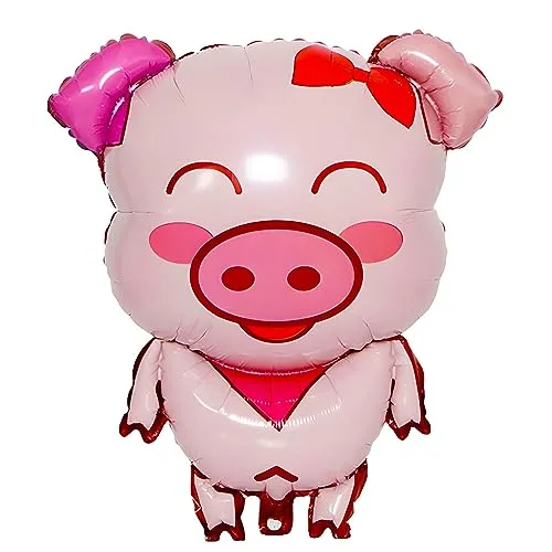 Großer Folienballon in Tierform, niedliches rosa Schwein, ca. 59 * 71 cm, perfekt für Kindergeburtstage, Partys, Dekorationen, Feiern, lustige Überraschungen, Geschenkidee