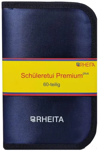 Rheita Federmäppchen Premium 60-teilig - Hochwertiges Schüleretui mit 60 Teilen, farblich sortiert und abwaschbarem Material für eine einfache Pflege.