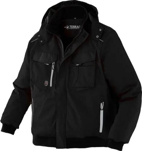 Terrax Workwear Herren Pilotenjacke - Robuste Arbeitsjacke mit Stehkragen und reflektierenden Details - Funktionsjacken für Profis – strapazierfähig, mit reichlich Stauraum und optimaler Sichtbarkeit bei jedem Wetter. Ideal für Baustellen, Werkstätten und Handwerk.