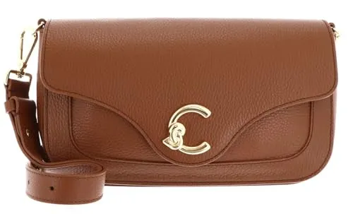 COCCINELLE Handbag Grainy Leather Schultertasche Cognac - Damentaschen, aus 100% Rindsleder für edlen Look, verstellbarer Schulterriemen für optimalen Tragekomfort.