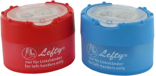 KUM Anspitzer Doppelspitzdose Click-Snap K2 Pop farbig sortiert Linkshänder