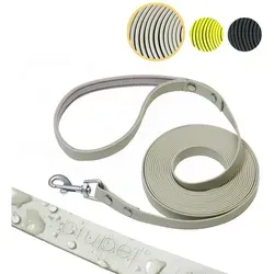 Piupet Schleppleine für Hunde - Wasserabweisend in Grau (20m) - Hundeleine, wasserabweisend und mit angenehmem Griff für komfortables Führen bei jedem Wetter.