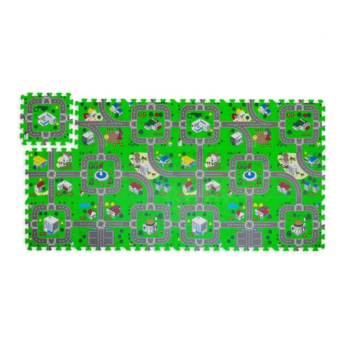 Puzzlematte straße Spielteppich mit Straßenmotiv Krabbelmatte bunt weich