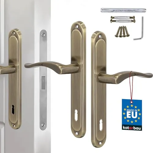 KOTARBAU® Türgriff Innentüren BB Türklinke 90 mm Patina Türgriffe Langschild Türdrückergarnitur Zimmertürschloss Türbeschlag für Innentüren Türschloss Drückergarnitur Classic
