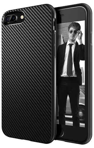 iPhone 8 Plus / 7 Plus Hülle Schutzhülle Silikon Bumper Slim Case Carbon Optik