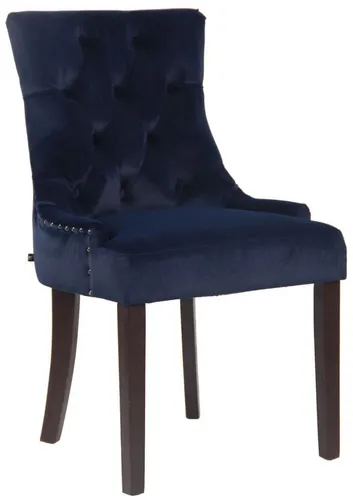 Esszimmerstuhl Aberdeen aus antik blauem Samt