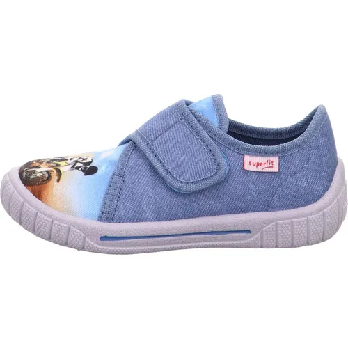 Superfit Jungen Bill Hausschuhe, Blau 8010, Gr. 25 EU - Bequeme Hausschuhe für Jungen mit flexibler Laufsohle und Non-Marking-Technologie, ideal für drinnen und draußen. WMS Weite M IV für perfekten Sitz.