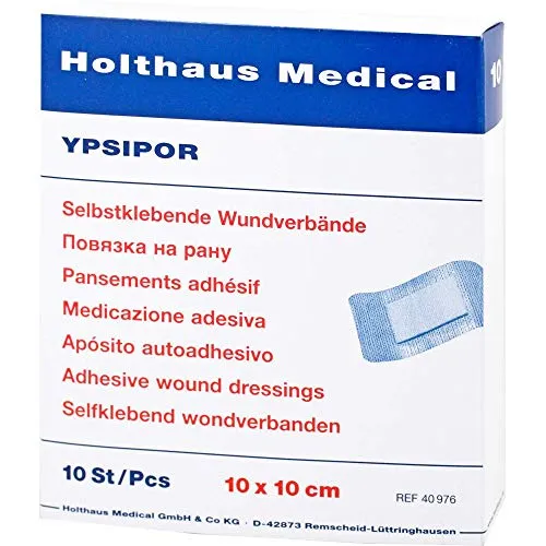 WUNDVERBAND Ypsipor steril 10x10 cm 10 St