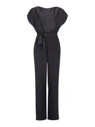 Swing Jumpsuit aus Material-Mix in Schwarz, Größe 48 - Stylischer Overall aus hochwertigem Material-Mix, ideal für vielseitige Outfits. Bequem und modisch für jeden Anlass.