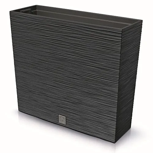 botle Blumenkasten Meißel Balkonkasten Pflanzkasten Anthrazit L 58 cm mit Topf Einsatz Hoch Pflanzkübel Einzigartiger Blumentopf Kunststoff