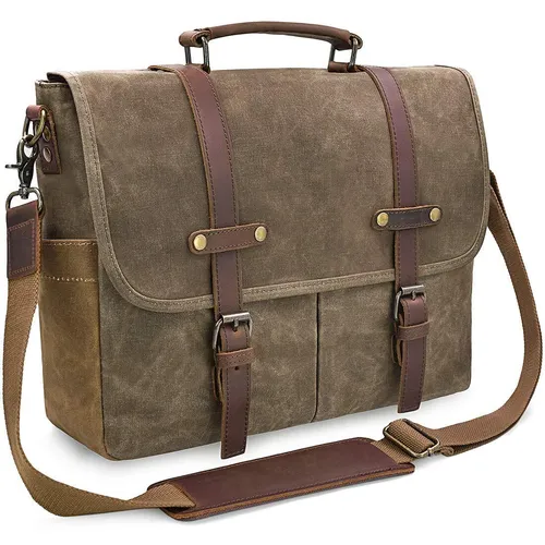 Herren Umhängetaschen Aktentasche Laptoptasche Wasserdichte Canvas Groß Arbei...
