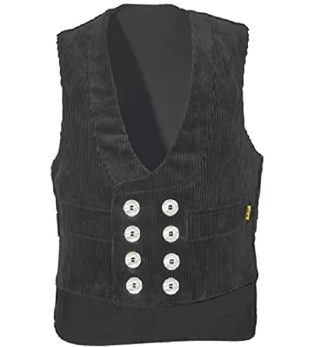 JOB Zunft-Weste schwarz mit Nierenschutz 5324 (60) - Herren-Westen aus robustem Trenkercord, ideal für handwerkliche Berufe und schützt optimal die Nieren.