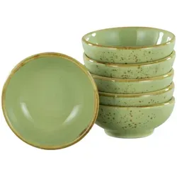 Creatable Dipschalenset 6-teilig, Grün, Keramik in grün von CreaTable