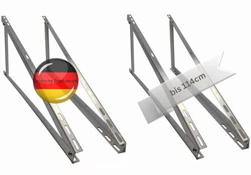 Schneck Halterung Aufständerung für Balkonkraftwerk bis 114cm 0%MwSt 2Paar Solarpanel Solarmodul PV