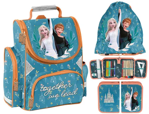 PASO Schulranzen Set 3 teilig Tornister Cars Elsa Einhorn Gamer Nasa Fußball Spiderman (3 er Set)