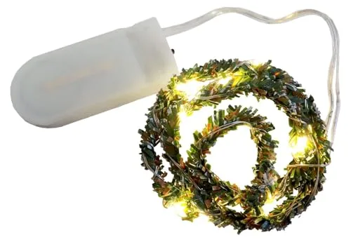 Wichtel Zubehör Deko Mini Weihnachtsgirlande Girlande mit Lichterkette LED 30cm