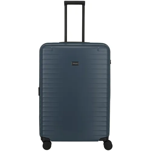 TITAN Upgrade Trolley L 4-Rollen Midnight Blue - Großer Trolley mit 100 Litern Volumen, leicht manövrierbar dank sanfter Doppelrollen und ergonomischen Handgriffen. Robuste Polycarbonat-Hülle für maximale Widerstandsfähigkeit.