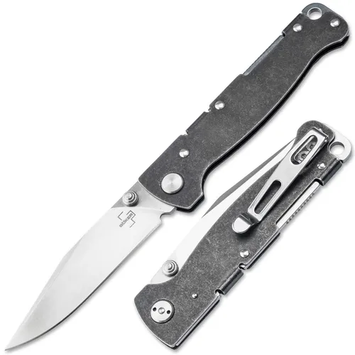 BÖKER PLUS Atlas Clippoint TS Taschenmesser D2 mit Daumenpin - Hochwertiges Einhand-Taschenmesser mit ergonomischem Griff und extrem scharfer Clip Point-Klinge. Ideal für Outdoor-Aktivitäten und den täglichen Gebrauch. Robuste Verarbeitung für langlebige Nutzung.