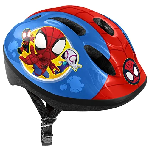 STAMP Boys Fahrradhelm Spiderman | Rot Blau | Größe 52-56cm in blau von Stamp