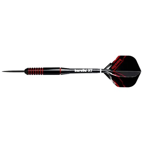 Karella Steeldart XT-2, 21 g, Barrellänge 55 mm, Darts für Einsteiger, Schwarz, Gold