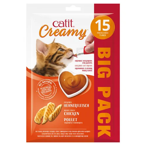 Catit Creamy Huhn Bigpack 15 x 10 g, Katzensnack, UVP 5,49 EUR, NEU