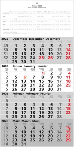 Kalender im Hochformat von ADINA
