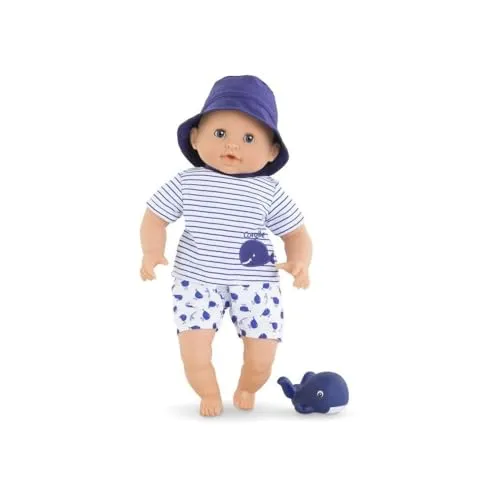Corolle Mon Premier Poupon Bath Doll - Marin 30cm - Dolls Accessories: Badbaby Marin ist der perfekte Wasserspaß für Kinder und kann in Badewanne, Pool oder Meer mitgenommen werden. Mit praktischem Clip zum Trocknen nach dem Spielen.
