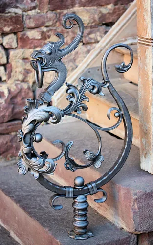 UHRIG Drache geschmiedeter Anfangs-Stab für Geländer, 15kg schwere Eisen-Kunst