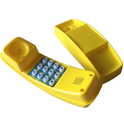 Telefon Spieltelefon Kindertelefon Telefonattrappe, gelb, 21 x 7 x 10cm, für Spielturm Spielhaus