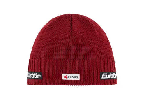 Eisbär Trop Ski Austria Mütze - Unisex Strickmütze aus 50% Merinowolle, ideal für kalte Tage. Die Fleece-Innenseite sorgt für Wärme und Komfort, während die mulesingfreie Wolle tierfreundlich ist.