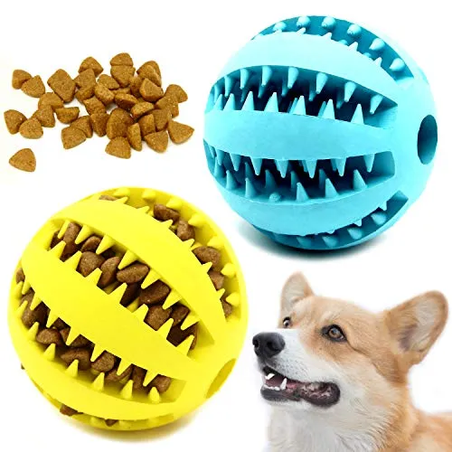 Youngever 2er Pack 7cm Hundeball mit Zahnpflege