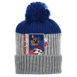 PAW PATROL Bommelmütze Kinder Jungen Strickmützte Winter-Mütze Bommel grau 52