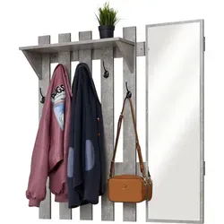 Mondeer Garderobe mit Spiegel in grau von Mondeer