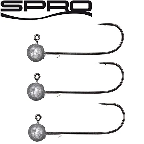 Spro Round Jighead HD Jig 90-3 Jighaken zum Gummifischangeln, Jigköpfe, Bleikopf zum Jiggen, Angelhaken für Gummiköder, Größe:5g / Gr. 4/0