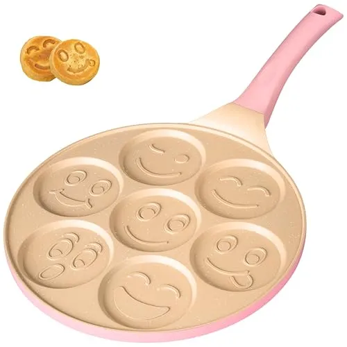 Erreke Antihaft Pfannkuchenpfanne, Design Gesichter, Induktion, Crêpepfanne